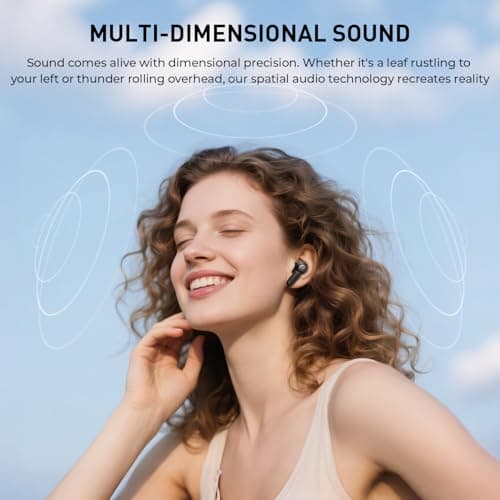 havit Wireless Earbuds Space NC01T, Easy to Use with Dual Device Connection, 6 Mic ENC Clear Calls, Stable Bluetooth, 30H Playtime, Comfortable Fit, Noise Cancelling, IPX5 Waterproof - Thumbnail 3