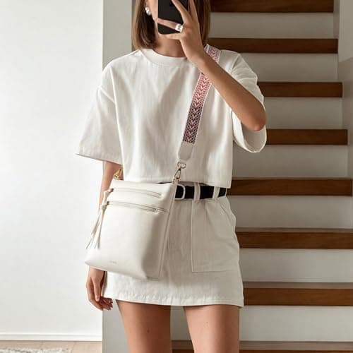GEMIU Womens Crossbody Purse Multi Pocket Crossbody Bags for Women Lightweight Crossbody Purses For Women White - Thumbnail 2