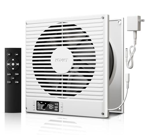 KOVIET 8" Room to Room Ventilation Fan with Remote, Quiet Reversible Through the Wall Air Transfer Fan, 10-Speed Smart Exhaust Vent, Temperature Control, ETL Certified for Bedroom, Kitchen, Laundry - Image 1
