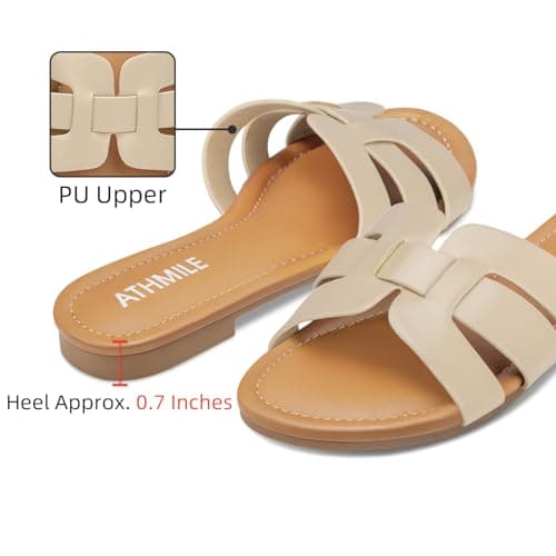 ATHMILE Sandals for Women 2026 Vacation Womens Sandals Dressy Summer Flats Sandals Women Slides for Party Wedding Beach - Thumbnail 5