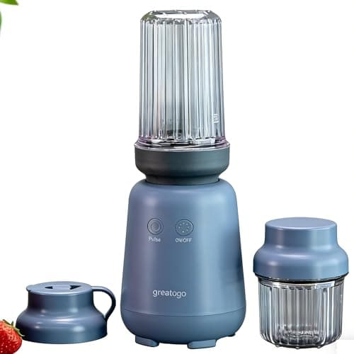 Greatogo 1000W 6-Blade Single-Serve Blender Exclusive Blender 28/14oz Tritan Blending Cup, Make milkshakes, salad dressings, sauces, crush ice, and blend frozen fruits - Image 1