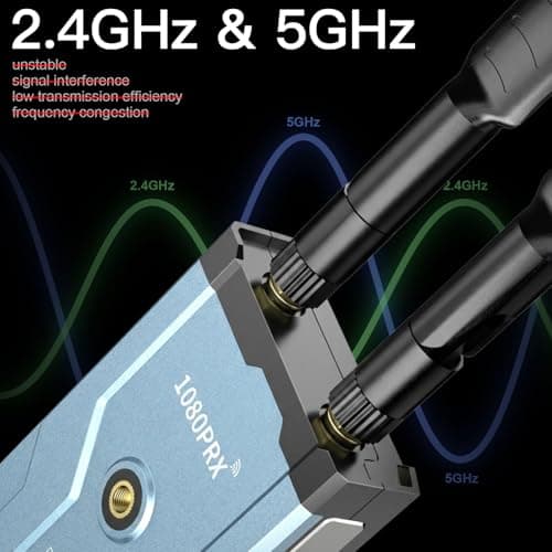TONGTION Wireless HDMI Transmitter and Receiver, Wireless HDMI Extender with Loop Out, 500m(1640ft) 5.8GHz 1080P for Streaming from DSLR,Laptop,Netflix,YouTube to TV/Projector - Thumbnail 4