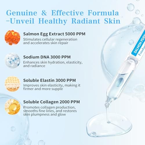 Salmon DNA PDRN Peptide Serum | 99% Salmon DNA PDRN Intensive Ampoule | Peptide, Collagen, 6 Hyaluronic Acid, Niacinamide | Anti-Aging, Moisturizing, Uneven Skin Tone, Korean Skincare 0.05 fl oz x 30e - Thumbnail 4