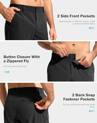 G Gradual Mens Golf Pants Stretch Dress Casual Pants 30"/32"/34" Lightweight Work Travel Slacks for Men with 4 Pockets(Black,L32.W32) - Thumbnail 6