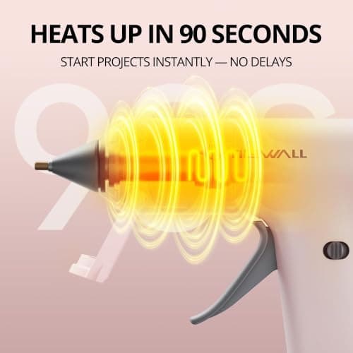 Tilswall Cordless Hot Glue Gun, Fast Preheating, Glue Gun and Sticks Set with 2Ah USB-C Rechargeable, 20 Premium Glue Sticks, Compact Size Ideal for Crafts, DIY Making, Repairs Pink - Thumbnail 3