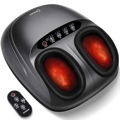 KNQZE Shiatsu Foot Massager with Heat, Compression, Deep Kneading Foot Massage for Plantar Fasciitis Relief, Remote Control, Multi Massage Modes, Auto Shut-Off Timer, FSA Eligible, Gray - Image 1