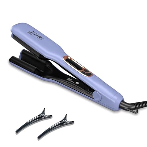 JINRI Hair Iron, Hair Brush, Pumped-Up Volume, Adjustable Temp, 360 ° Tail Rotation, Lasting Volume, for Short Or Thin Hair, Dual Voltage (100-240V), Volumizing Hair Iron, Purple, 1.25 inch