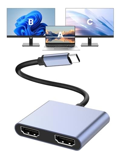 G GOPALA USB C to Dual HDMI Adapter 4K@60Hz, Multiport Adapter with 2 HDMI, USB3.0, PD 100W, USB C Splitter Compatible with MacBook Pro/Air, iPad Pro, Dell, HP, S24/S23/S22 - Image 1