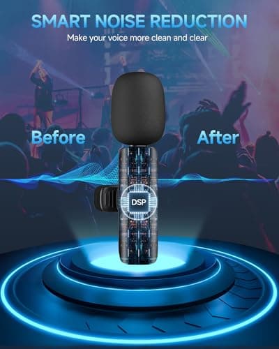 Caiord 2 Pack Professional Wireless Lavalier Microphone for iPhone iPad(iPhone 14 and Below), Lapel Mics Plug-Play Clip on Lapel Mic for TikTok, YouTube & Interviews - Thumbnail 3