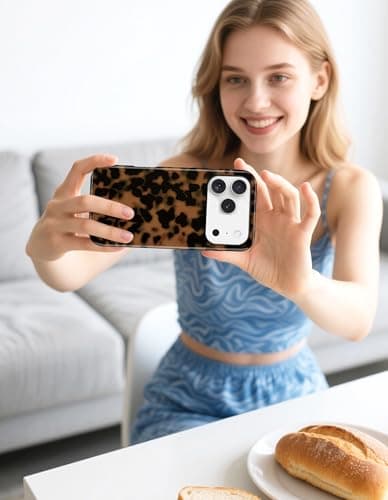 Aitipy Compatible with MagSafe Tortoise Shell Phone Case for iPhone 14 Plus, Cute Magnetic Dot Aesthetic Leopard Print Soft TPU Hard PC Shockproof Protective Phone Cover for Women Girls - Thumbnail 6