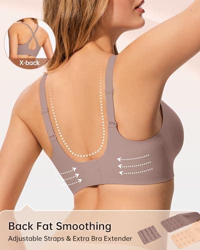 LetsJoli Wireless Bras for Women No Underwire Seamless Push Up Full Coverage Supportive Bralettes Fall Fashion Must Haves(Gray L) - Thumbnail 4