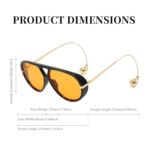 BOBUXLIIN Oversized Womens Aviator Sunglasses Retro Big Large Sunglasses for Women UV Protection Trendy Ladies Shades 2025 - Thumbnail 6