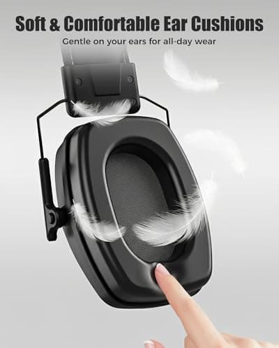 ProCase Hearing Protection Ear Muffs SNR 29dB, Noise Cancelling Headphones for Adults/Teen, Adjustable Soundproof Ear Defenders for Autism Sensory, Work, Shooting, Construction, Mowing -Black - Thumbnail 5