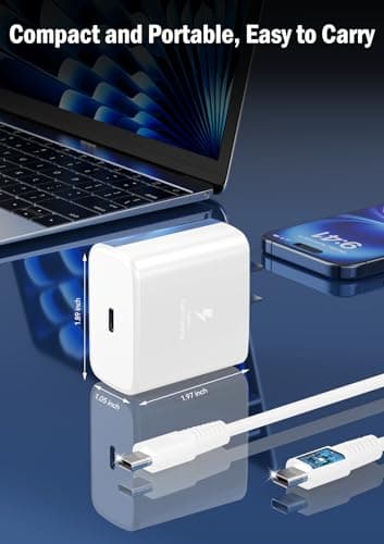 45W Super Fast Charger for Samsung, 6.5FT/2M USB C Charger Fast Charging for Samsung S25/S24/Plus/Ultra, PD 3.0 GaN Type C Charging Block Compatible with iPhone 17/16/15 and More (White, 2 PCS) - Thumbnail 5