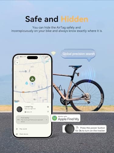Bike Rear Reflector with Built-in Item Finder, Works with Find My App, Hidden Anti-Loss Bicycle Finder, Seatpost Reflective Bike Accessory for Road Bike MTB E-Bike, No Extra Tag Needed - Thumbnail 4