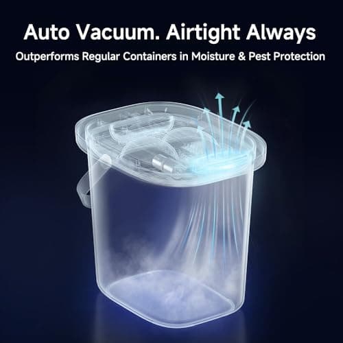 MEOOF Vacuum Pet Food Storage Airtight Dry Pet Food Bucket 13L/15 lb Dog Food Storage Container for Dogs Cats Small Animals Rechargeable Sealed Storage Bin with Scoop Keep Pet Food Fresher - Thumbnail 4