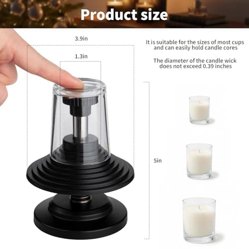 HOUSEASSIST Candle Wick Centering Tool, Adjustable Wick Holder for Candle Making - Keeps Wicks Straight & Centered, Fits Most Candle Jars with 1.57-3.94 Inch Diameter（No Wax Melting Pot） - Thumbnail 5