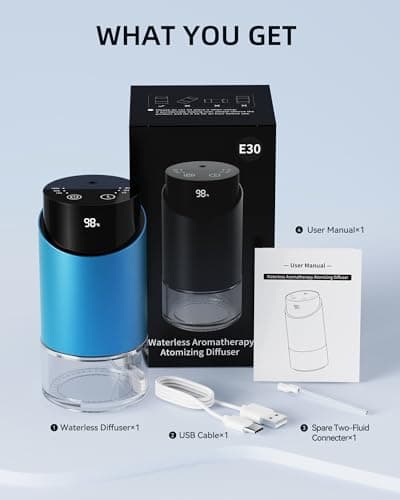 Waterless Essential Oil Diffuser Aromatherapy Scent Diffusers for Home Large Room, Bedroom, Car, Office, Battery Operated Mini Portable Air Freshener, 3 Countdown Timers & 3 Mist Levels - Thumbnail 6