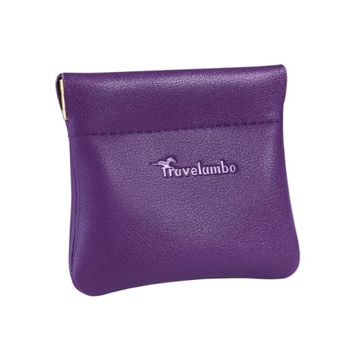Travelambo Leather Squeeze Coin Purse Pouch Change Holder For Men & Women - Image 1