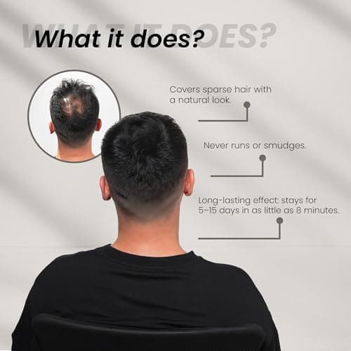 Batci Hair Concealer Cream for Thinning Hair & Bald Spots - Non-Fiber Scalp Concealer Root Touch-Up for Men & Women, Sweat/Water Resistant, One Shade for Black Brown & Grey Hair 1 fl oz (30ml) - Thumbnail 2