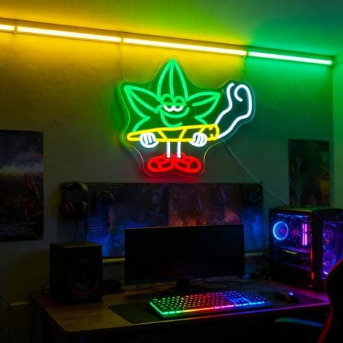 Ebdobgbs Leaf Neon Sign Led Neon Lights Neon Signs for Wall Decor Light Up Sign for Birthday Party Club Gift - Thumbnail 2