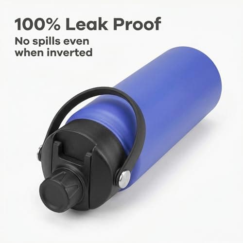 Lid for Hydroflask 32 40 64 oz Wide Mouth | Replacement Chug Cap with Flex Handle Compatible with Hydro Flask 12 16 20 Ounce Kids Bottle | BPA Free Dishwasher Safe Top Water Bottle Accessories | Black - Thumbnail 5