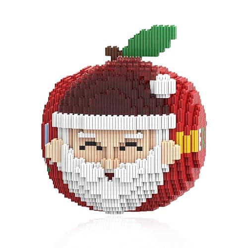 SehrKlug 7.1" Christmas Apple Micro Building Blocks Set, Challenging DIY Model Kit for Adults, Ages 14+ - Collectible Home Decor - Relaxing Activity, Keep Busy, Gift Idea for Birthdays, Christmas
