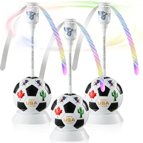 Soccer Theme Fly Fans for Tables, Portable Food Fans to Keep Flies Away, Outdoor Bug Fan Fly Deterrent for Picnic, BBQ, Patio, World Cup Party Supplies, Battery Operated Fly Repellent Fan 3 Packs - Image 1
