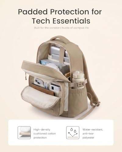 LOVEVOOK Laptop Backpack for Women with 40oz Tumbler Holder, Lightweight School Backpack Fits 17.3 Inch Laptop, Cute College Backpack for Work, Travel & Daily Commute - Thumbnail 5