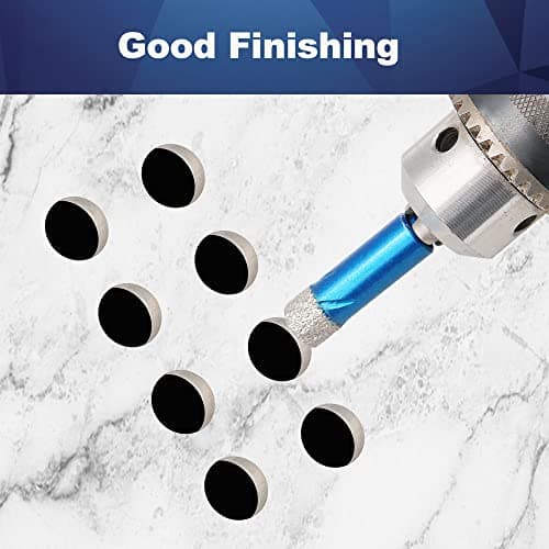 BRSCHNITT 5pcs/Pack Diamond Hole Saw Drill Bit Set, 1/4 5/16 3/8 1/2 Inch for Porcelain Tile Ceramic Stone Granite Marble, Hex Shank Dry Drilling, 6/8/10/12mm - Thumbnail 4