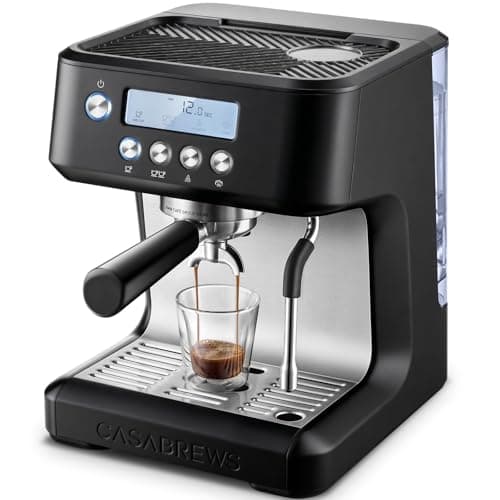CASABREWS Ultra Espresso Machine with LCD Display, 20 Bar Espresso Maker with Powerful Milk Frother, Customizable Brewing Temperature, Barista-Level Latte and Cappuccino Machine for Home, Black - Image 1