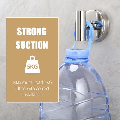 MNGD Towel Hooks Shower Suction Hook Towel Hanger for Bathroom Hanging Coat, Robe, Removable Wall Mounted Hook for Bedroom Kitchen Hotel Pool Chrome(4-Pack) - Thumbnail 4