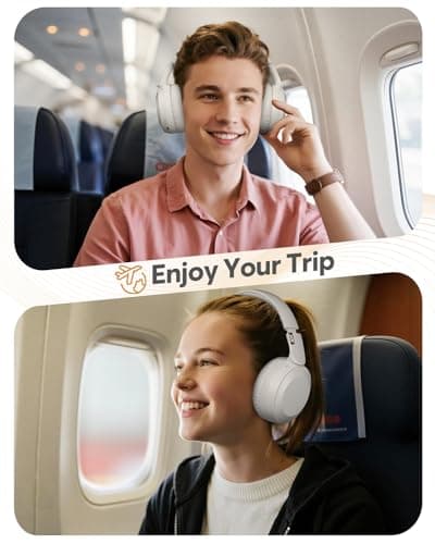 acer Wireless Bluetooth Headphones, 70 Hours Playtime, Foldable Over-Ear Headphones with 40mm Drivers, Memory Foam Earpads, Multipoint Bluetooth 6.0 for Travel, Home, Office, White - Thumbnail 6