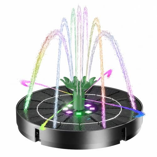 Marchul 3.5W Solar Fountain for Bird Bath Colorful Light with 2200mah Battery, 2026 Upgrade 4-in-1 Nozzles Solar Water Fountain Powered with 4X Fixer Floating Solar Pump for Garden, Pond, Pool - Image 1