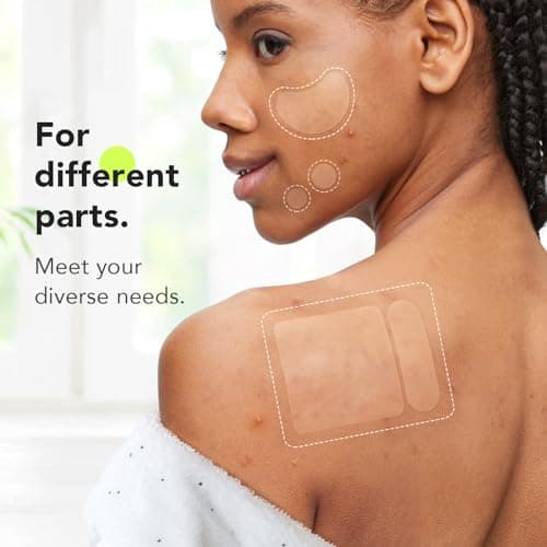 LitBear Large Pimple Patches (7 Sizes 306 Patches), Big Acne Patches, XL Hydrocolloid Bandages for Full Face, Forehead, Chin, Nose, Body, Back, Neck & Chest, Oval, Moon, Square hydrocolloid Patch - Thumbnail 4