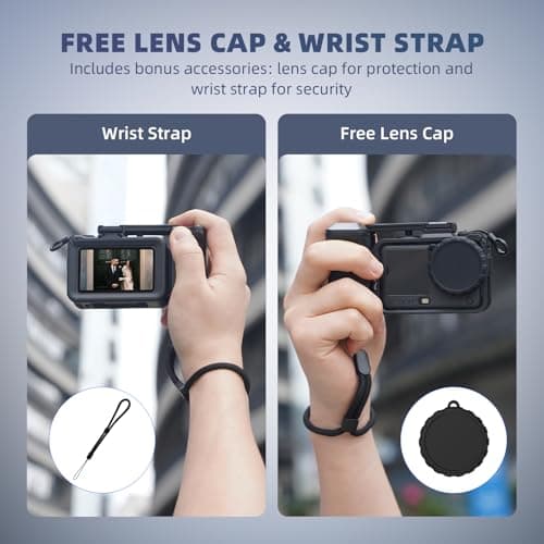 Grip Kit for DJI Action 6 (with Cage), Handle Holder Bundle Expansion Mount with Shutter Button, Quick Release Adapter, Cold Shoe for DJI Osmo Action 6 Accessories - Thumbnail 5