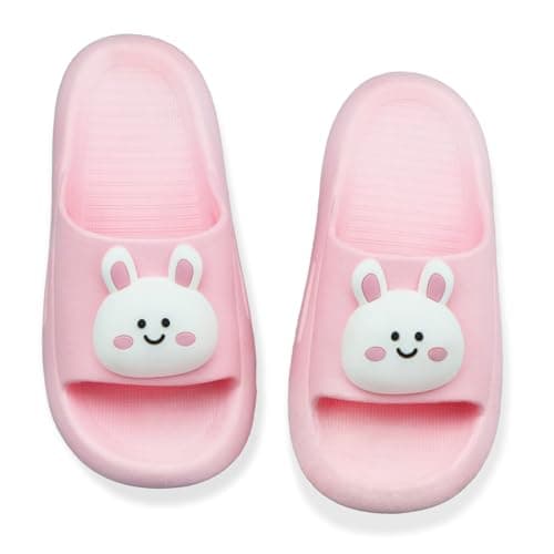 Tounsol Toddler Boys Girls Slides Sandals Comfort Open Toe Sandal Toddler Slides Sandals pink bunny size 7-8 - Image 1