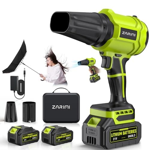 YUQUESEN Cordless Leaf Blower, 980,000 RPM Handheld Leaf Blower with 2 Batteries & Charger, Lightweight Leaf Blowers for Patio, Lawn, Leaves, Dust - Deep Green - Image 1