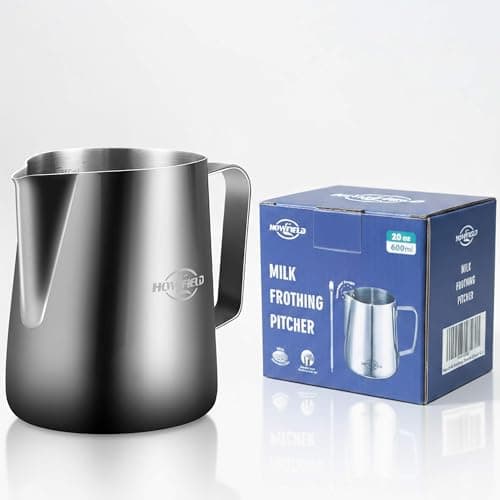 HOWFIELD 20oz Stainless Steel Milk Frothing Pitcher with Precision Spout and Measurement Markings for Espresso and Cappuccino, Silver - Image 1