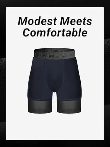 Arcweg Men's Swim Trunks with Compression Liner Black Quick Dry 2XL Bathing Suit Board Swimming Shorts with Zipper Pockets - Thumbnail 4