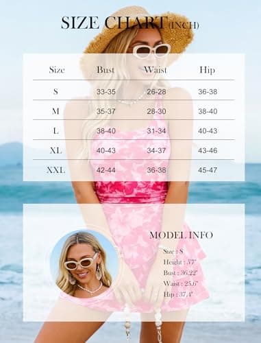 Arolina One Piece Swimsuit Women 2026 Tummy Control Curvy Swimsuits Flroal 1 Piece Swimdress Skirt with Adjustable Strap - Thumbnail 6
