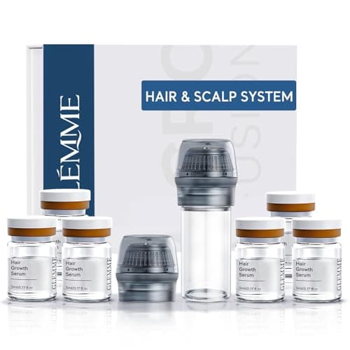 Micro Infusion System for Hair Scalp Care, Titanium Microneedle Derma Stamp with Biotin Peptides Serum, 0.25mm Cosmetic Stamp At-Home Scalp Treatment for Fuller, Thicker-Looking Hair - Image 1