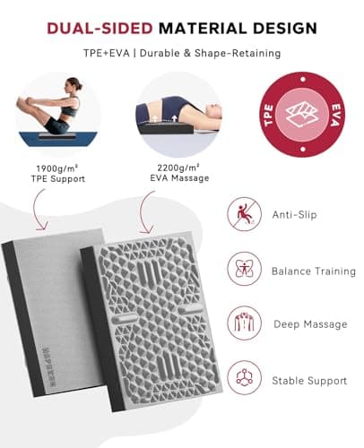 HAPBEAR Exercise Balance Pad - 15"x12" Non-Slip Textured Foam Balance Pad with 2-in-1 Stability & Massage - 2.2" Thick TPE Layer with Soft Cushioning + EVA Massage Layer for Physical Therapy, Core Training & Massage - Thumbnail 3