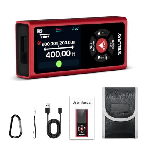 Dual Laser Measuring Tool, Rechargeable Laser Measure Tool with Long-Lasting Battery, 400Ft Laser Distance Meters with ±1/16" Accuracy, Laser Measurement Tool with Bubble Level for DIY Home Outdoor - Image 1