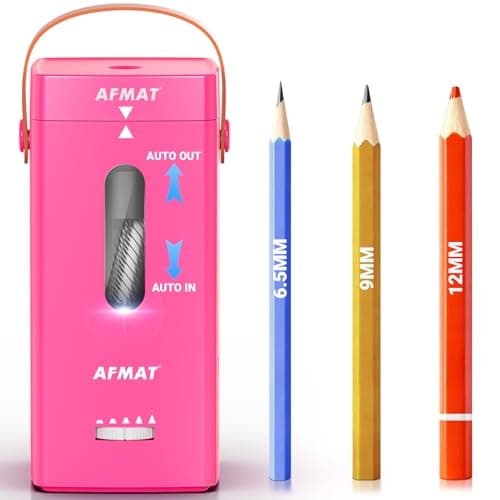 AFMAT Electric Pencil Sharpener, Fully Automatic Pencil Sharpener, Auto in & Out, Rechargeable Hands-Free Sharpeners for Jumbo & Colored Pencils (6.5-12mm), Portable for Home/Classroom/Office PSC6 - Image 1