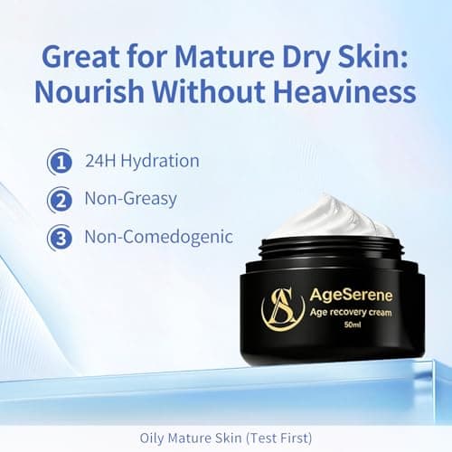 AgeSerene Anti-Aging Night Cream, Face Moisturizer to Reduce Wrinkles and Firm Skin, Peptides, Vitamin C & Vit E, Hypoallergenic, Anti-Aging Skin Care For Face，Night cream for face，1.7 fl oz - Thumbnail 6