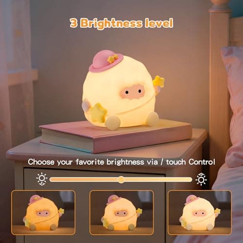 Baby Night Light, Touch Control Rechargeable Nursery Lamp with Dimmable Soft Light, Portable 3 Brightness Level and 7 Colors LED Nightlight for Kids Room, Breastfeeding, Sleep - Thumbnail 3