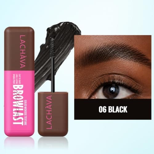 2 Pack Eyebrow Tint and Setting 2 in 1 Fluffy Volumizing Brow Mousse Kit, All Day Hold Brow Dye Gel with Brush For Natural Full-Looking Eyebrow Makeup, Natural Black - Thumbnail 2