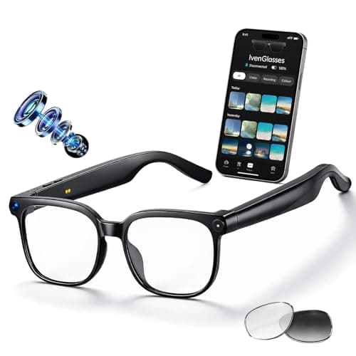 linktoonex Smart Glasses with Camera, AI Glasses 30FPS EIS Video Recording, 8MP HD Photo, 139 Language Real Time Translation, Voice Assistant, Interchangeable Clear & Photochromic Lenses - Image 1