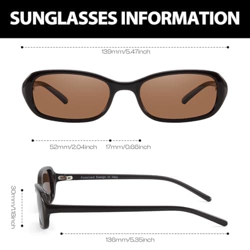 DreamCalf Retro Sunglasses for Women Men Vintage 90s Small Rectangular Sun Glasses 2026 Trendy Narrow Shades - Thumbnail 3